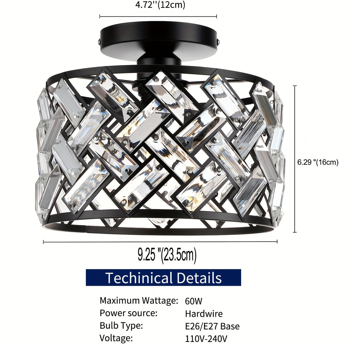 Crystal Flush Mount Light