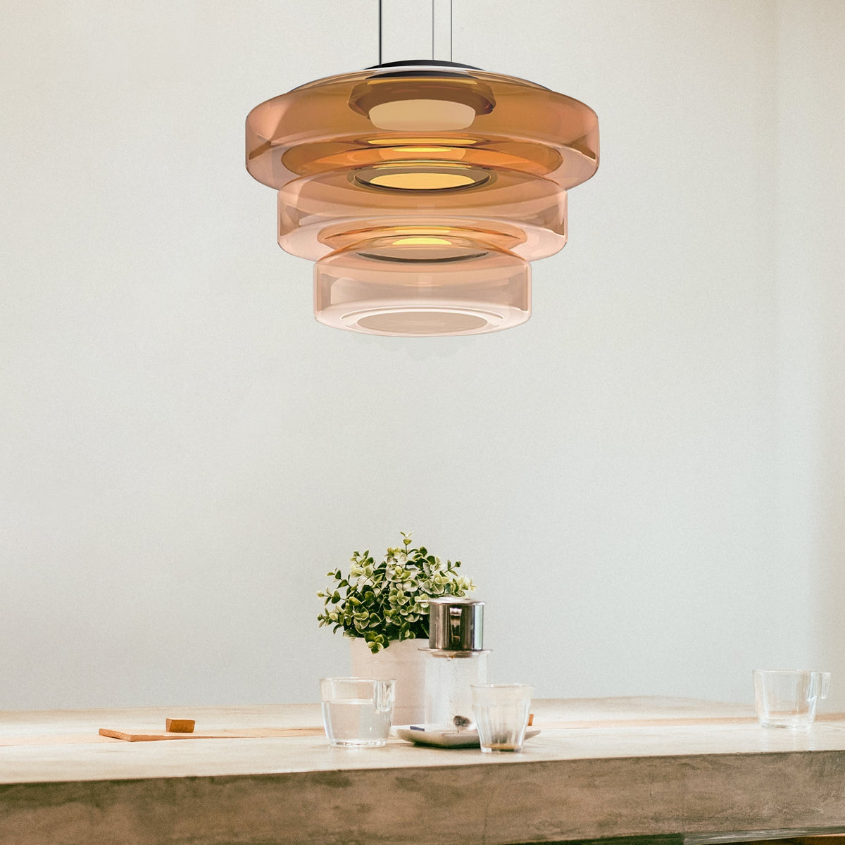 Bauhaus Layered Glass Pendant