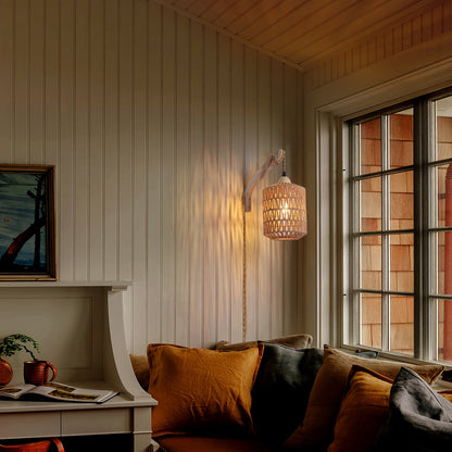 Rattan Wood Wall Lamp