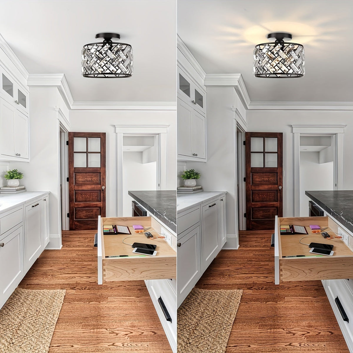 Crystal Flush Mount Light