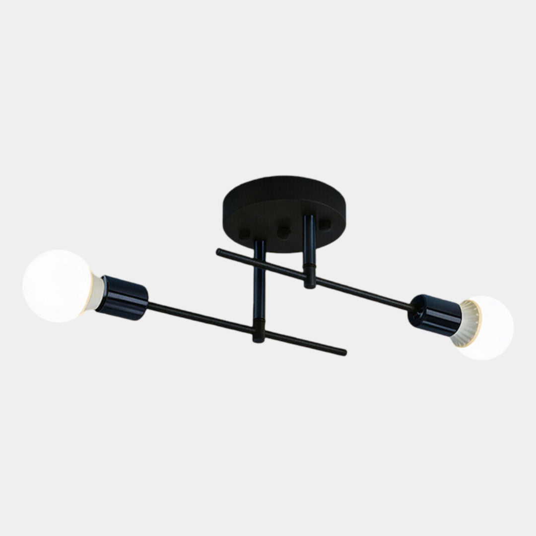 Aurelio Black & Gold Flush Mount Lamp