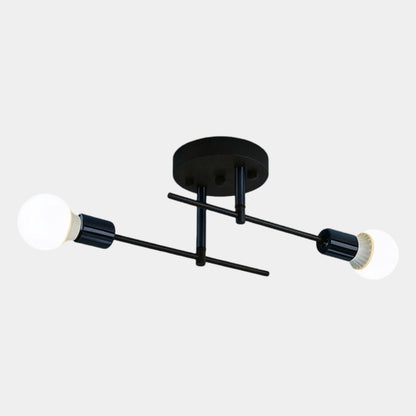 Aurelio Black & Gold Flush Mount Lamp