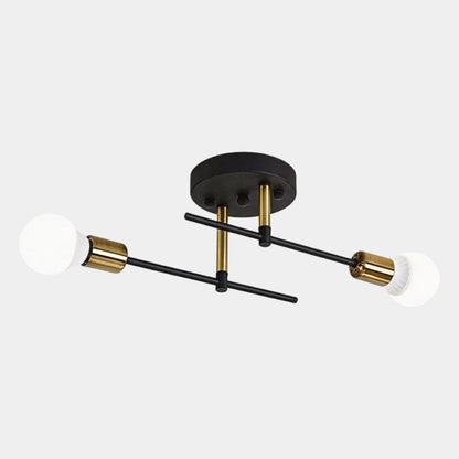 Aurelio Black & Gold Flush Mount Lamp