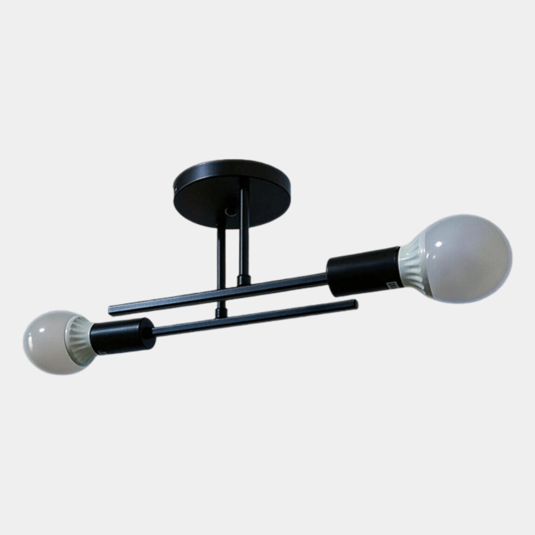 Aurelio Black & Gold Flush Mount Lamp