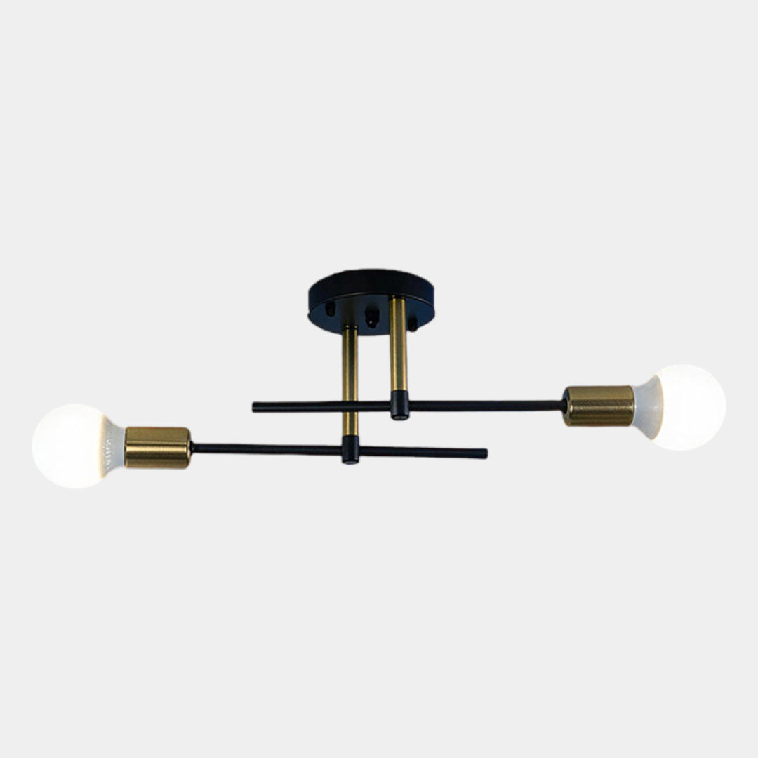 Aurelio Black & Gold Flush Mount Lamp