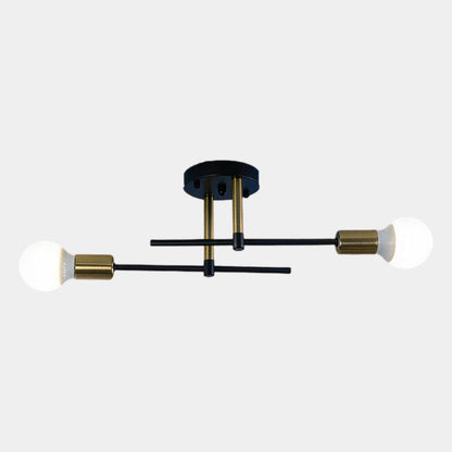 Aurelio Black & Gold Flush Mount Lamp