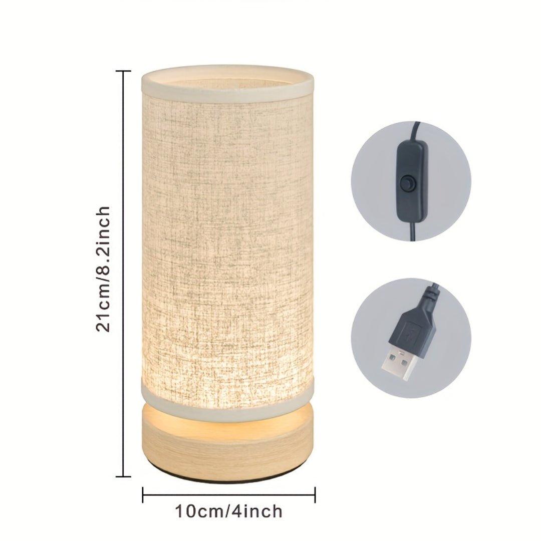 Wooden Bedside Table Lamp