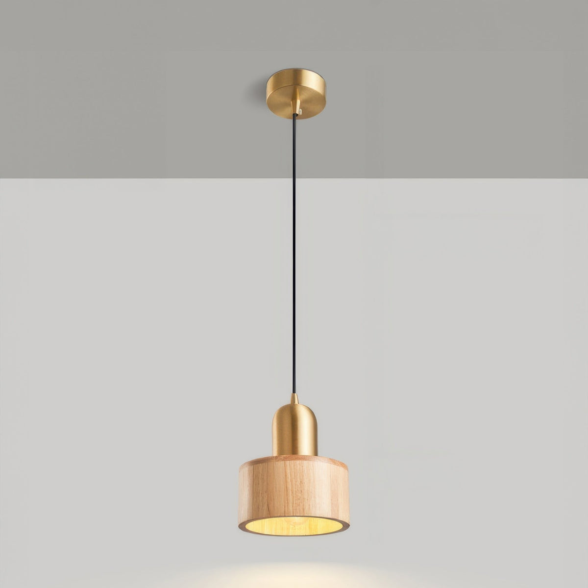 Cylinder Walnut Pendant Light