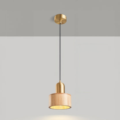 Cylinder Walnut Pendant Light