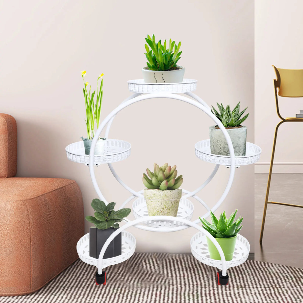 6-Tier Rolling Plant Stand