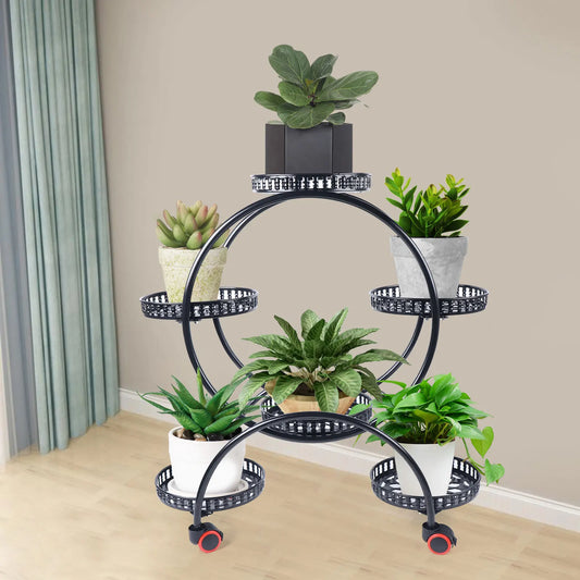 6-Tier Rolling Plant Stand