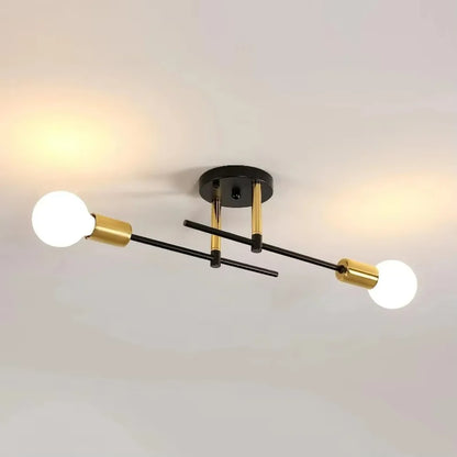 Aurelio Black & Gold Flush Mount Lamp
