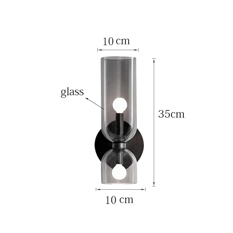 Nordic Smoked Glass Wall Lamp