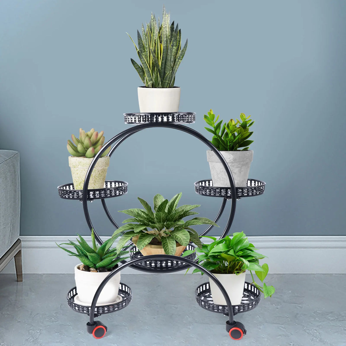 6-Tier Rolling Plant Stand