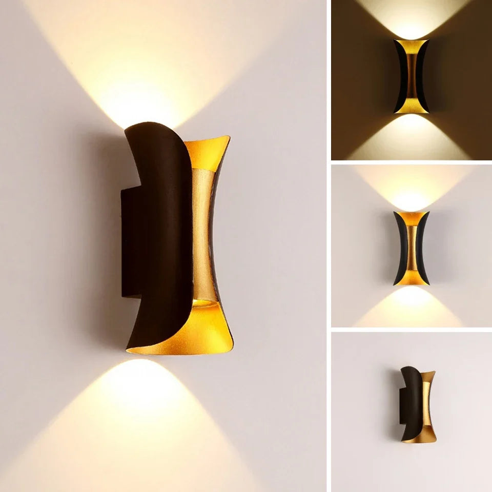 Black & Gold Up-Down Wall Light