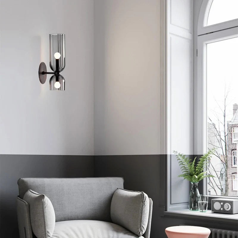 Nordic Smoked Glass Wall Lamp