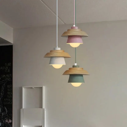 Nordic Wood Macaron Pendant