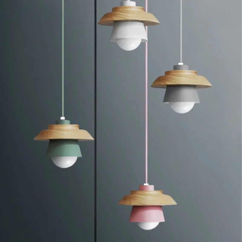 Nordic Wood Macaron Pendant