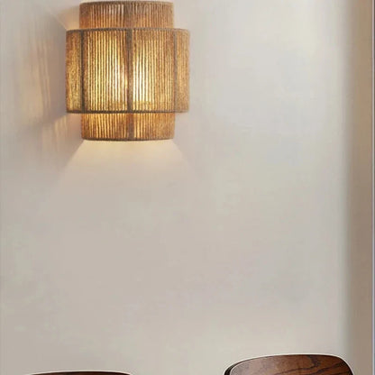 RattanGlow Wall Lamp