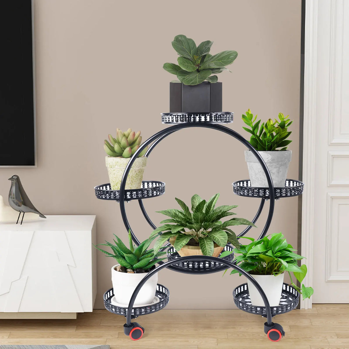 6-Tier Rolling Plant Stand