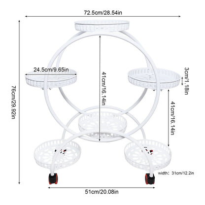 6-Tier Rolling Plant Stand