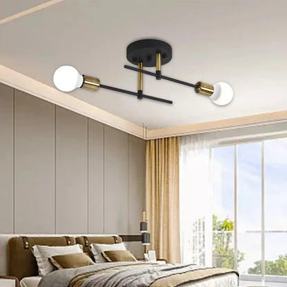Aurelio Black & Gold Flush Mount Lamp