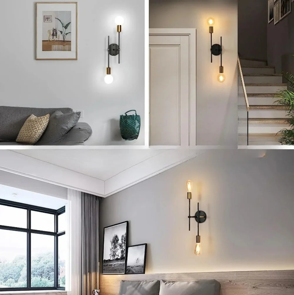 Aurelio Black & Gold Flush Mount Lamp