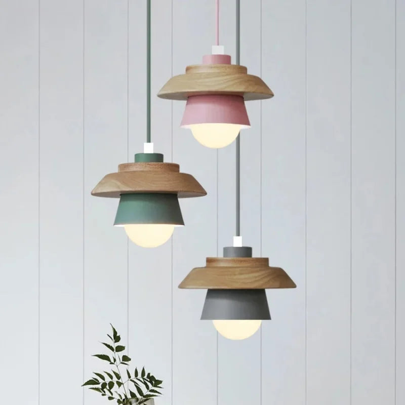 Nordic Wood Macaron Pendant