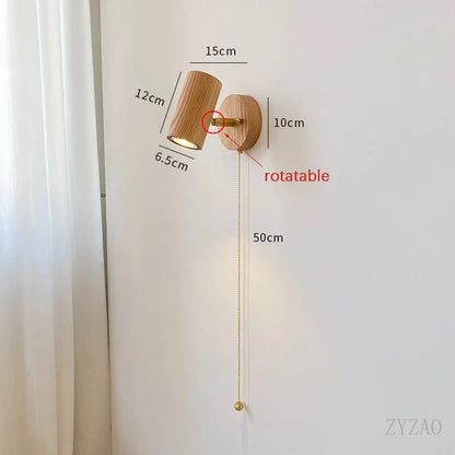 Arlo Retro Walnut Wall Lamp