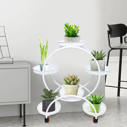 6-Tier Rolling Plant Stand