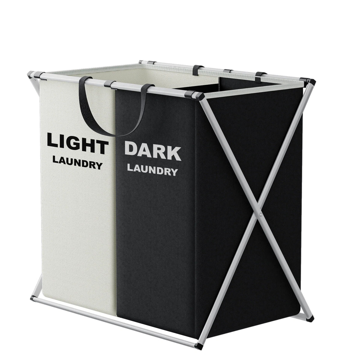 TriSort | Multi-Section Laundry Hamper | Foldable Clothes Basket with Compartments