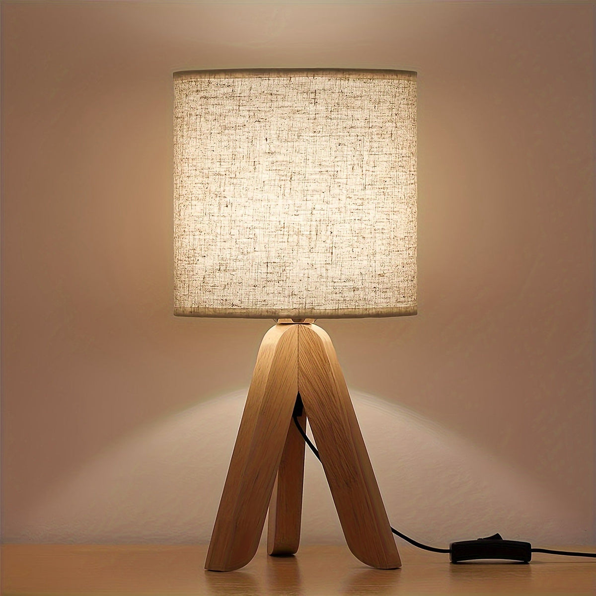 Nordic Wooden Tripod Lamp