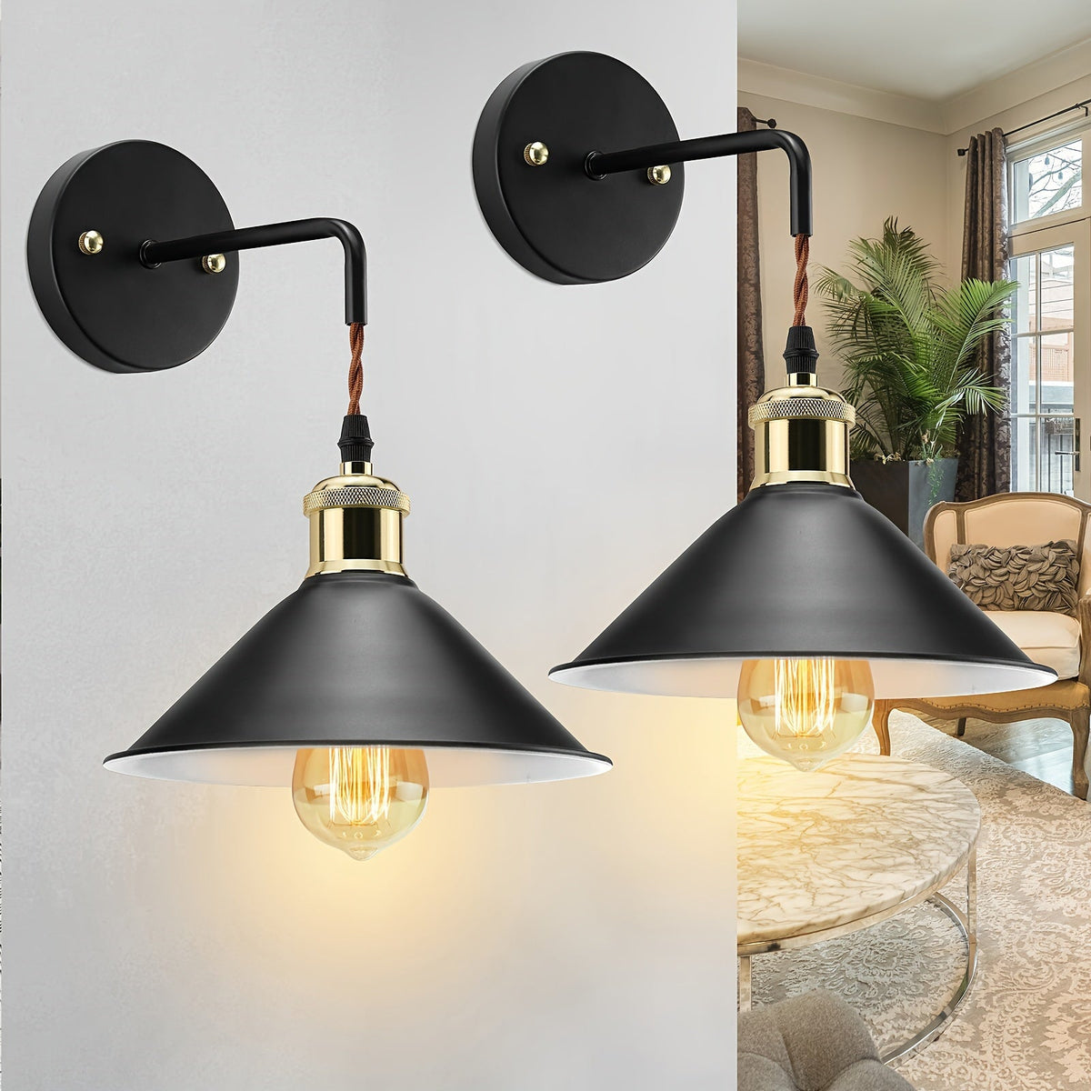 Industrial Wall Sconce Set