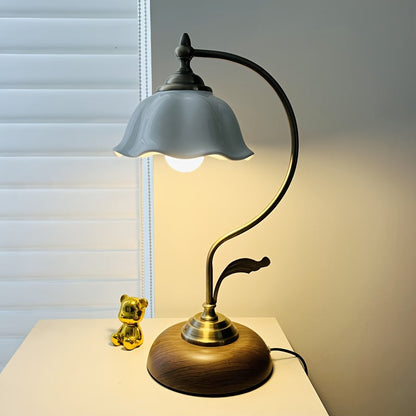 Goose Neck Brass Table Lamp