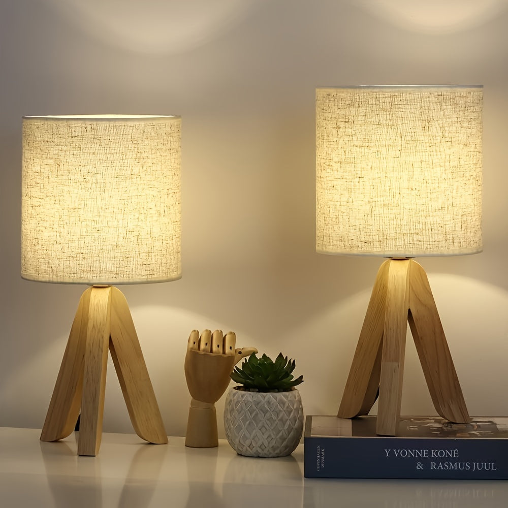 Nordic Wooden Tripod Lamp