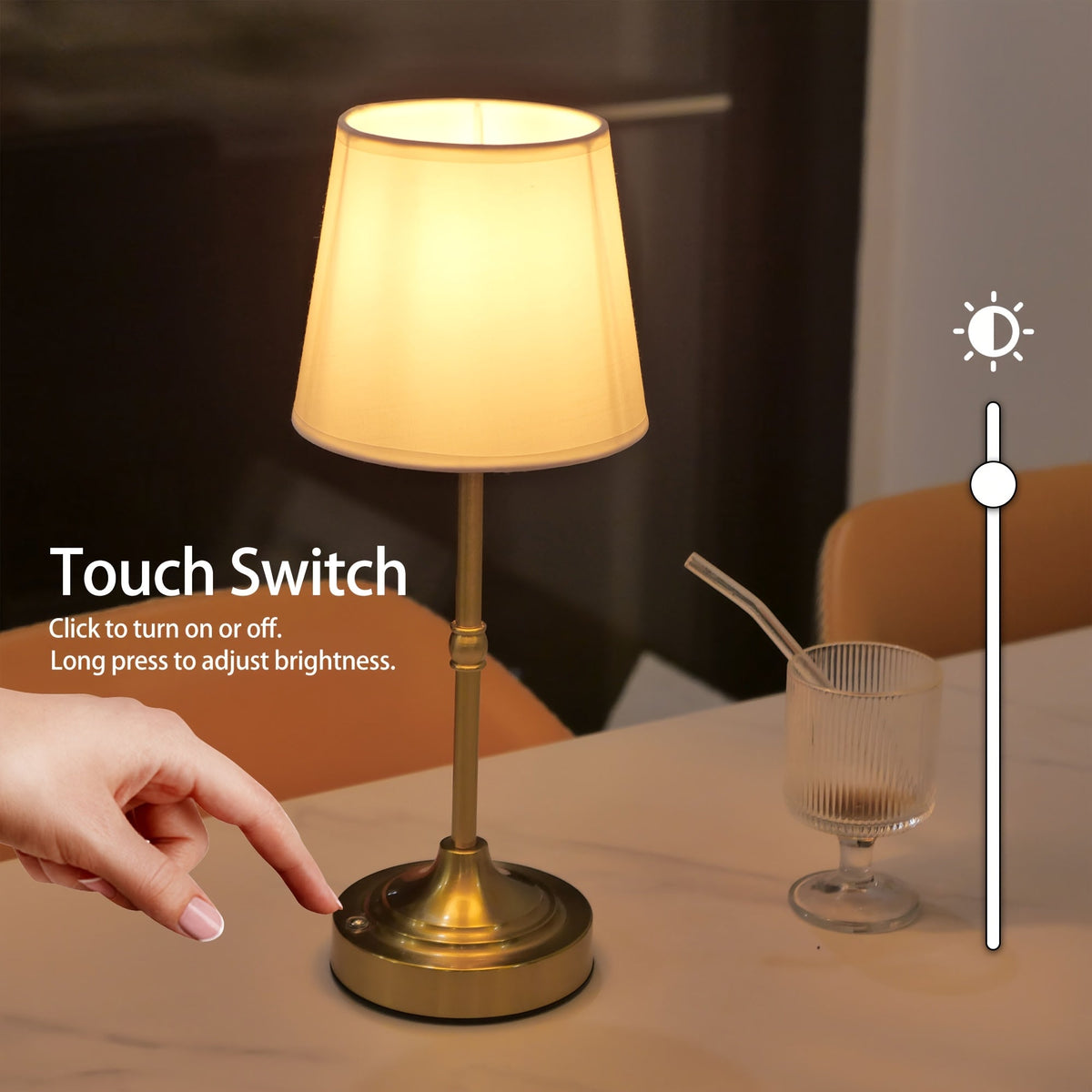 Cordless Fabric Table Lamp