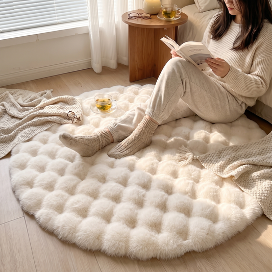 Cloud Comfort Round Bubble Rug lifestyle