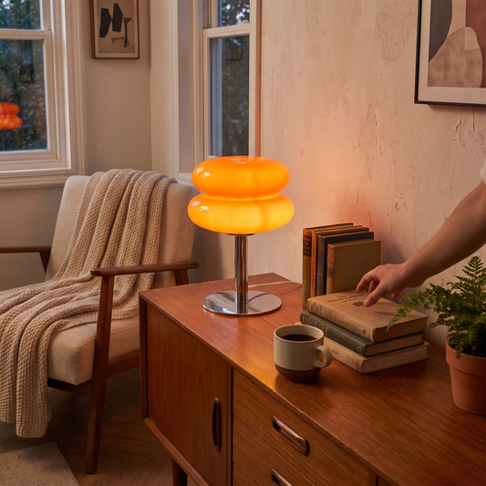 Italian Designer Glass Table Lamp | Modern Retro Accent Ligh lifestyle