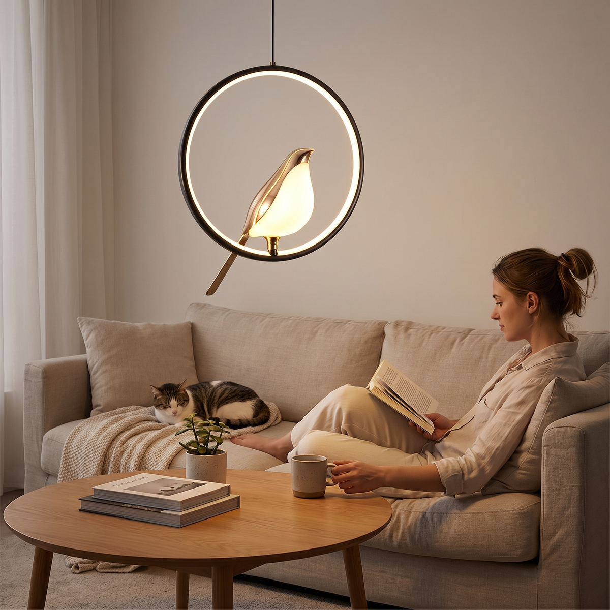Magpie Pendant Light | Nordic LED Bird Design lifestyle