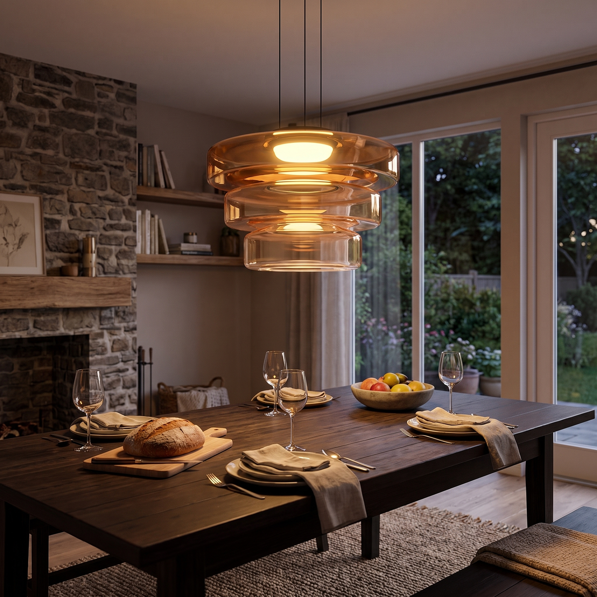 Glass Pendant Lamp | Bauhaus Style Hanging Light lifestyle