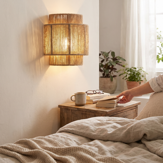 RattanGlow | Handwoven Rattan Wall Lamp lifestyle