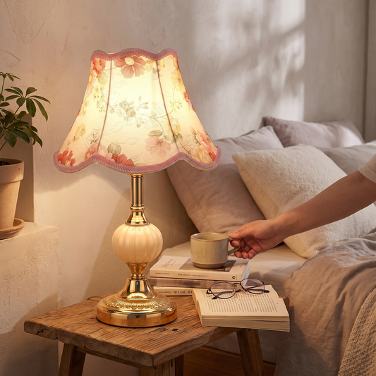 Quixy Vintage Scandinavian Table Lamp | Elegant Floral Desig lifestyle