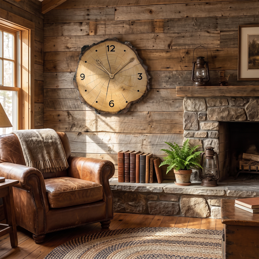 Rustic Wood Slice Wall Clock | Natural Log Design Home Decor lifestyle
