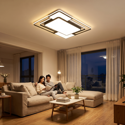 Remote-Controlled LED Ceiling Light | Modern Geometric Desig lifestyle
