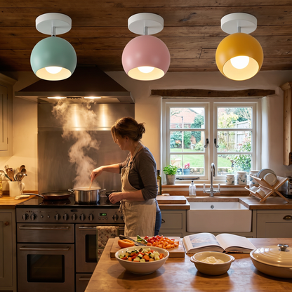 Nordic Macaron Ceiling Light | Modern Round Aluminium Lamp lifestyle