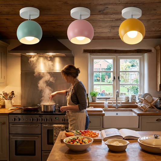 Nordic Macaron Ceiling Light | Modern Round Aluminium Lamp lifestyle