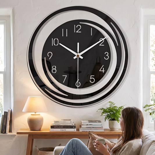 Sorana Wall Clock | Modern Black Acrylic Scandinavian Design lifestyle