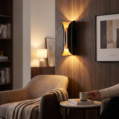 Modern Curl Wall Sconce | Black Metal Indoor Wall Light lifestyle