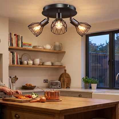 Industrial Adjustable Black Spotlight Ceiling Light | Vintag lifestyle