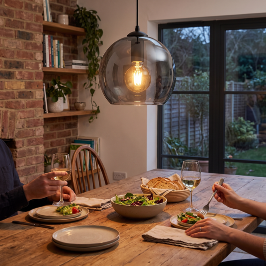 Nordic Glass Ball Ceiling Light | Semi-Flush Mount lifestyle